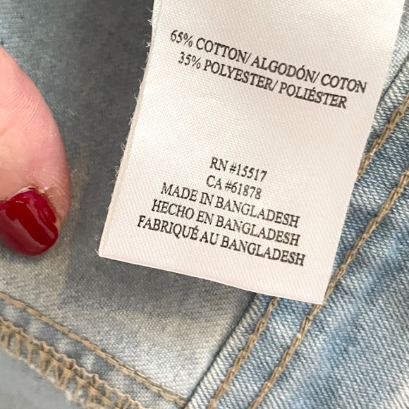 Nanette Lepore girl’s Denim Jacket Crop Light wash Ruffled Cotton blend Sz 12 - Picture 7 of 10